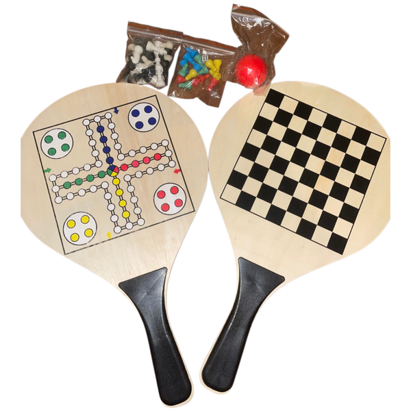 Unieke 3-in-1 Houten Spelset: Beachball/Pingpong & Bordspellen