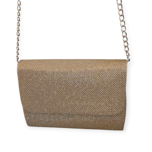 Schoudertasje goud met schakelketting