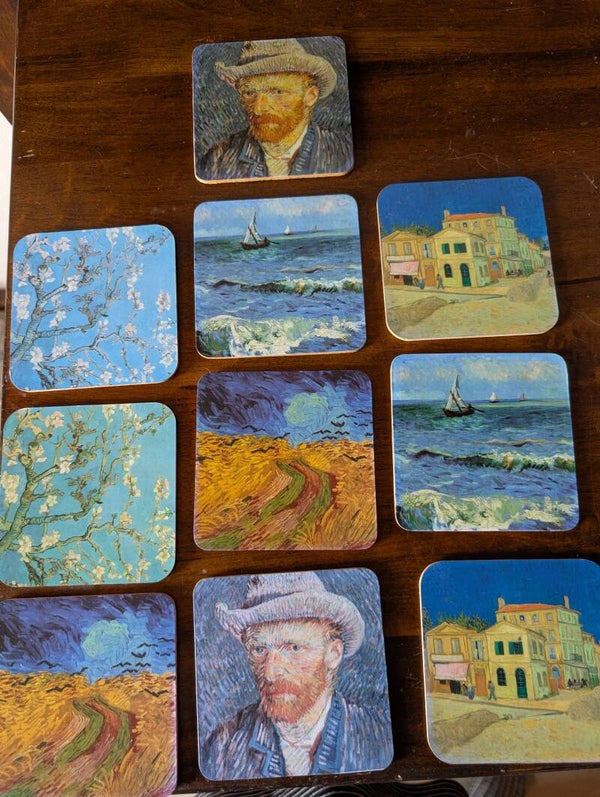 Onderzetters kurk Vincent van Gogh set van 10