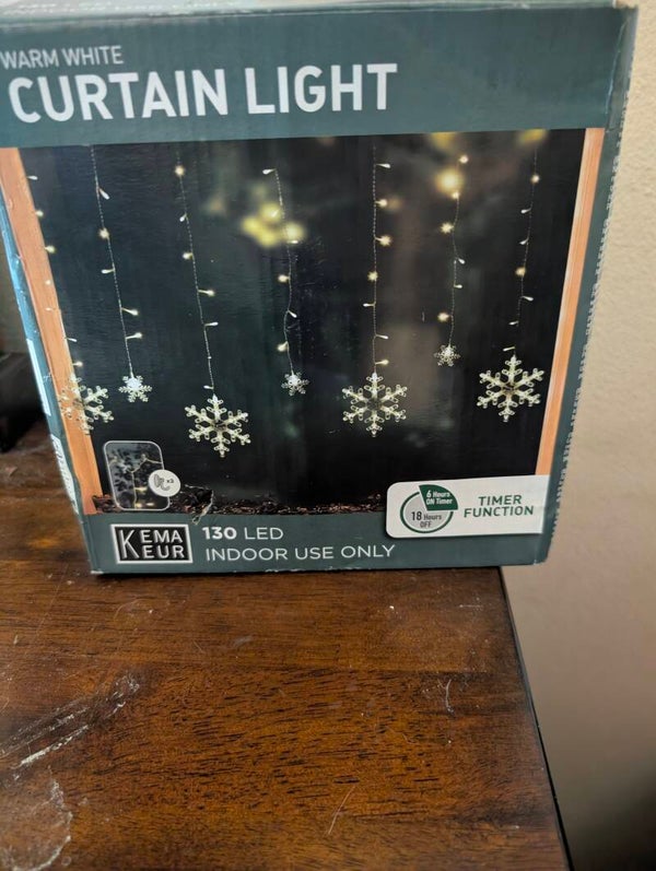 Lichtgordijn sneeuwvlokken 130 LED warm wit