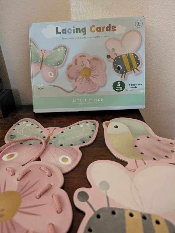 Little Dutch rijgkaarten Flowers & Butterflies 5 stuks