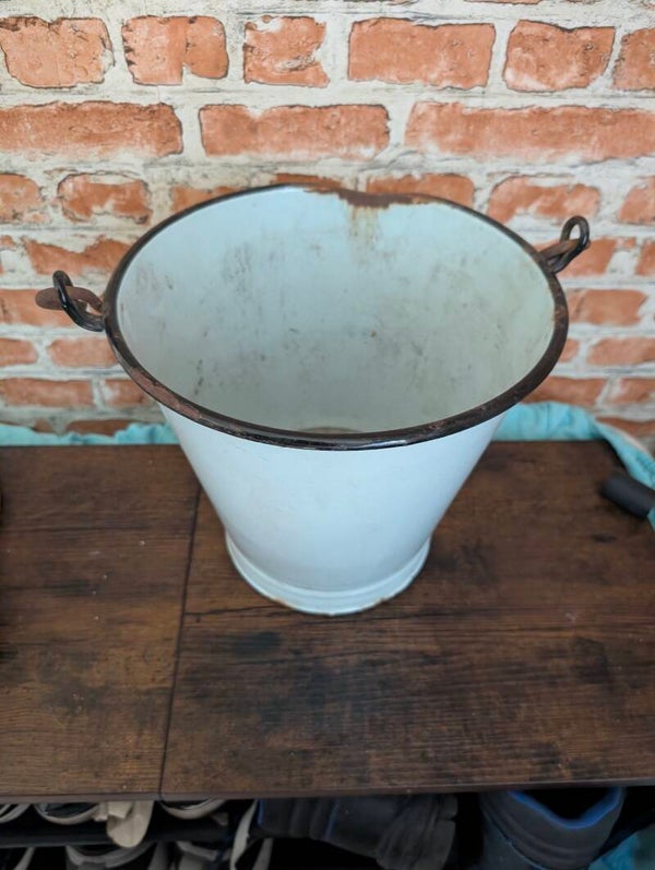 Originele vintage emaille emmer – Brocante met karakter
