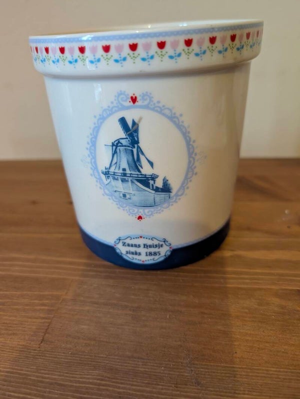 Keramische pot Zaans Huisje Molen 12 cm