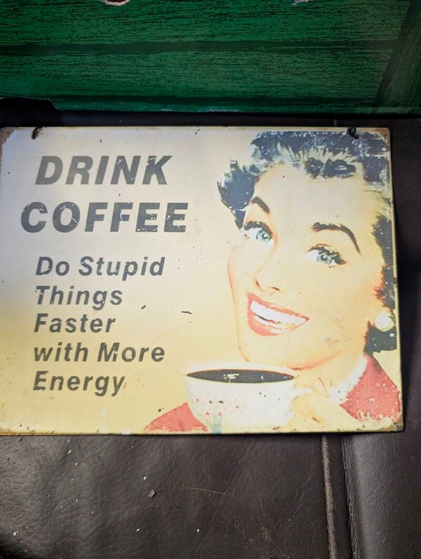 Metalen bord 'Drink Coffee'