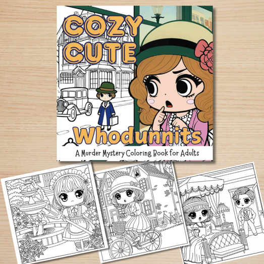 cozy cute whodunnits coloring book