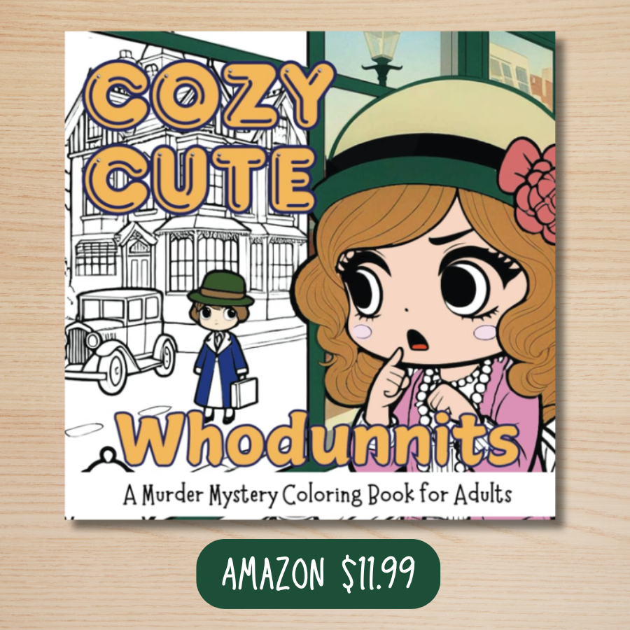 cozy cute whodunnit coloring book Amazon