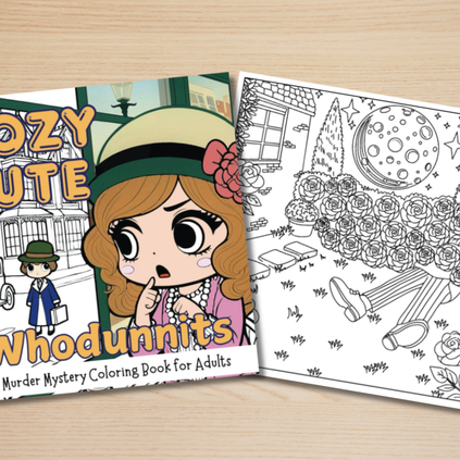 cozy cute whodunnits coloring book