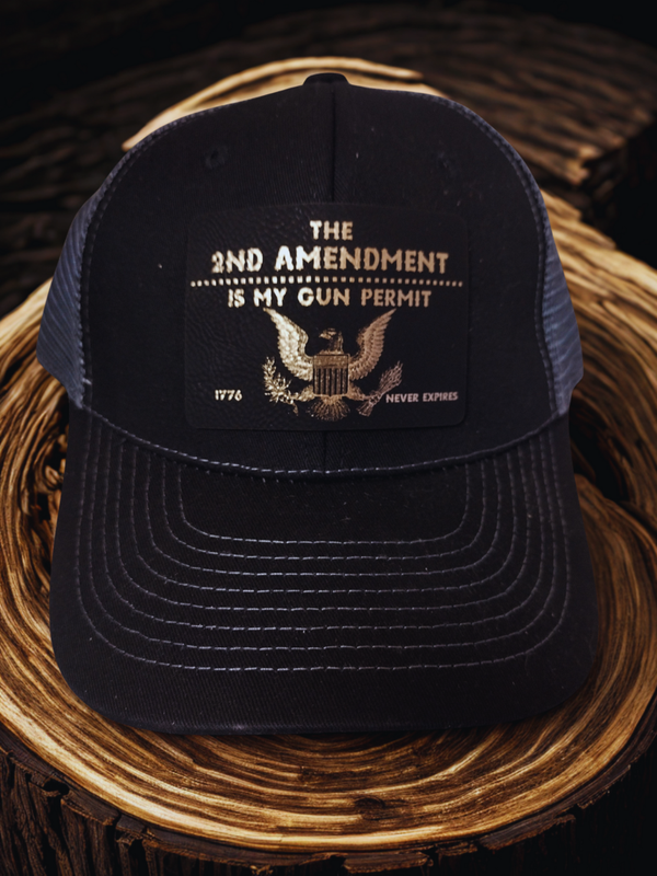 "2ND AMENDMENT IS MY GUN PERMIT" PATCH HAT