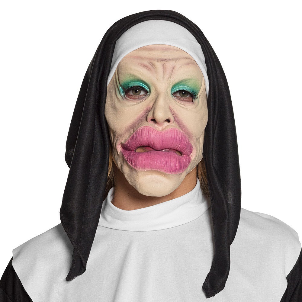Maskers: Latex gezichtsmasker Holy lips