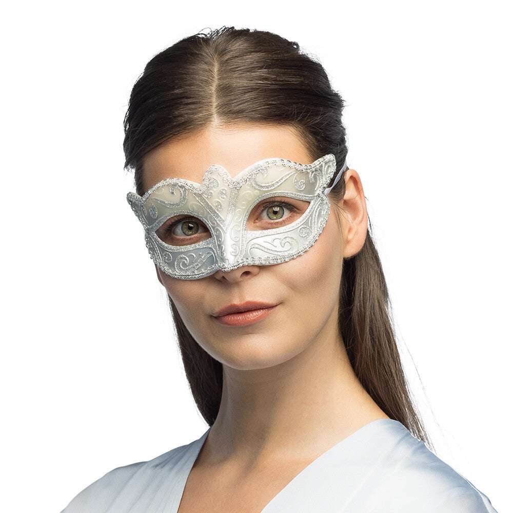 Maskers: Oogmasker Venice felina zilver/goud