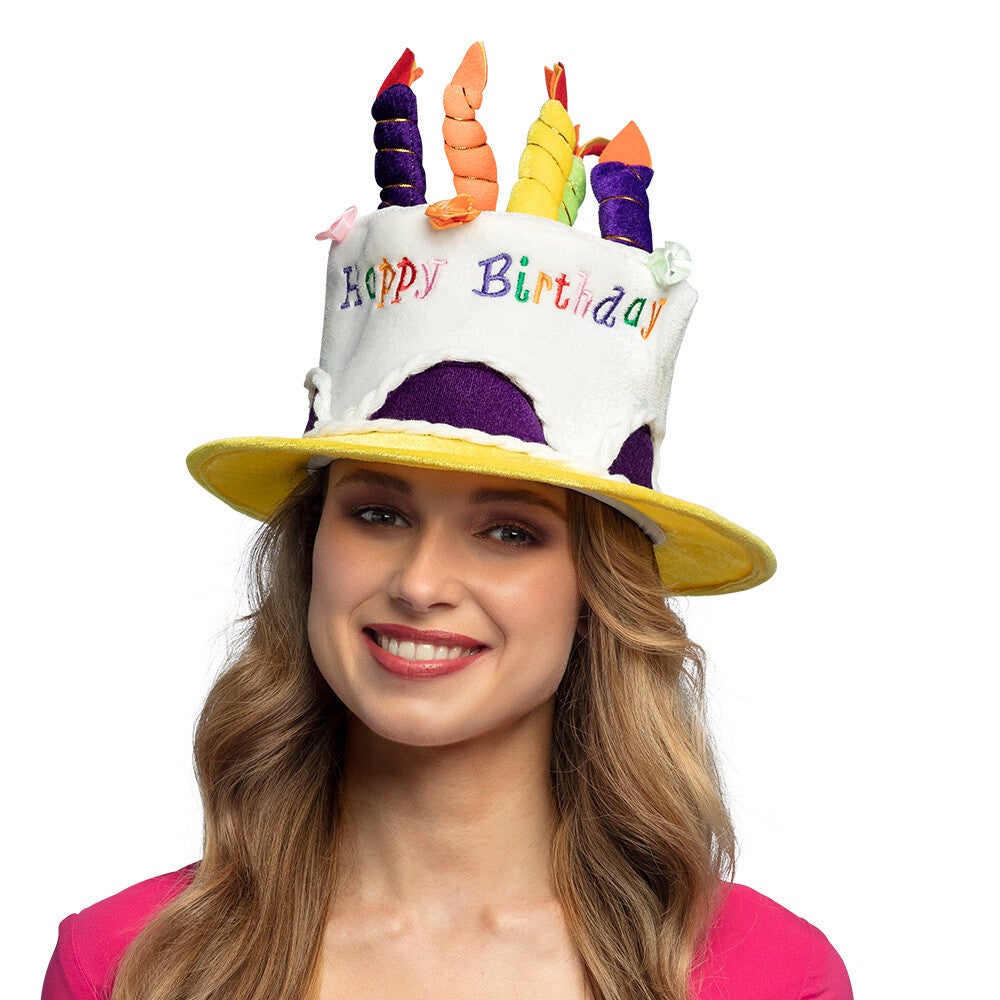 Hoofddeksel: Hoed Cream Cake ''Happy Birthday''