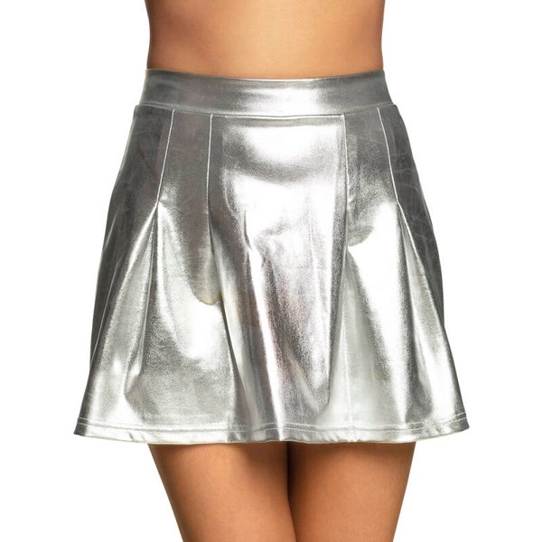Dames Disco, Glitter & Fout: Minirokje Shiny (one size)