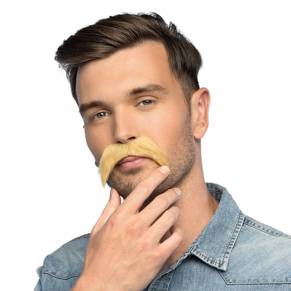 Gezicht Versiering: Snor Blond