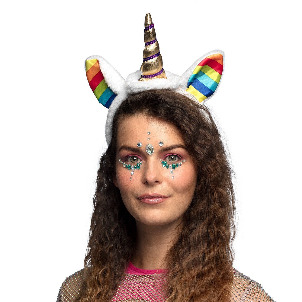 Hoofddeksel: Tiara Rainbow Unicorn