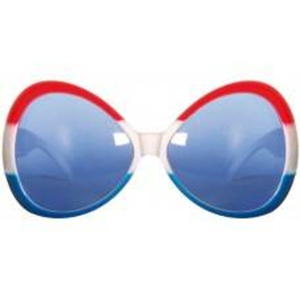 Bril: Groot Rood/Wit/Blauw