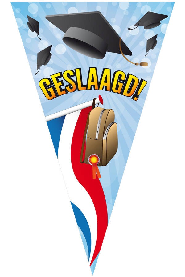 Geslaagd: Puntvlag (90cm x 150cm)