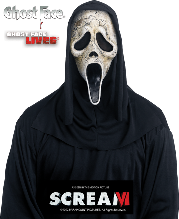 Maskers: Ghost Face Aged Masker met Capuchon Officiele Licentie