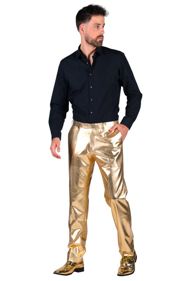 Heren Disco, Glitter & Fout: Discobroek Metallic Luxe