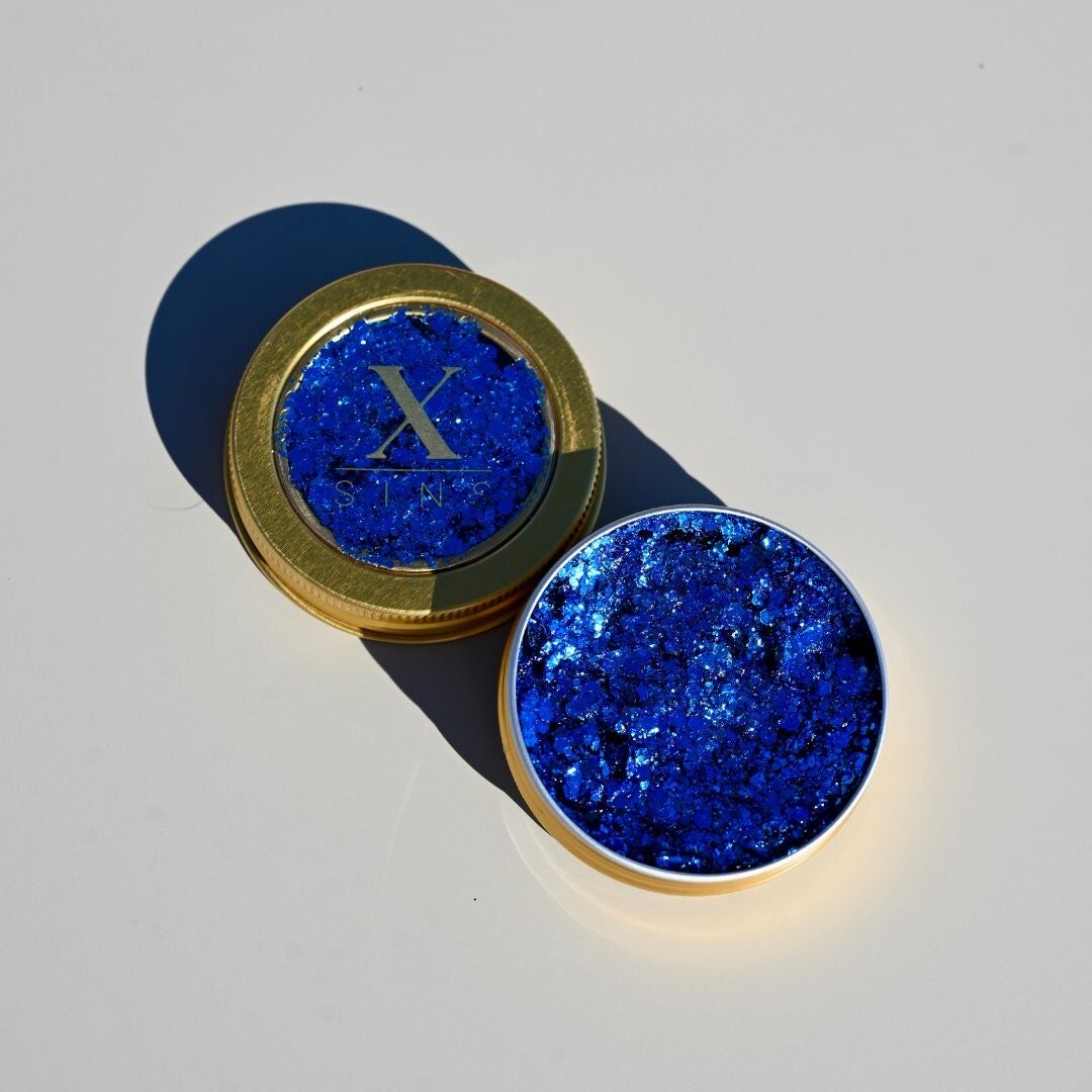 glitters: XS22 Blauw gezicht glitters