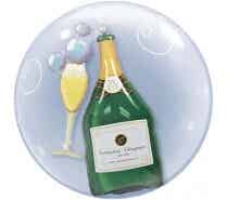Bubble Ballon Helium Champagne Geslaagd/Oud & Nieuw