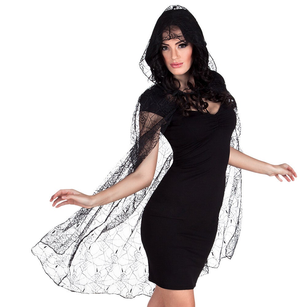 Dames Halloween: Cape Spiderweb