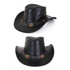 Hoeden: Cowboy Leder Zwart