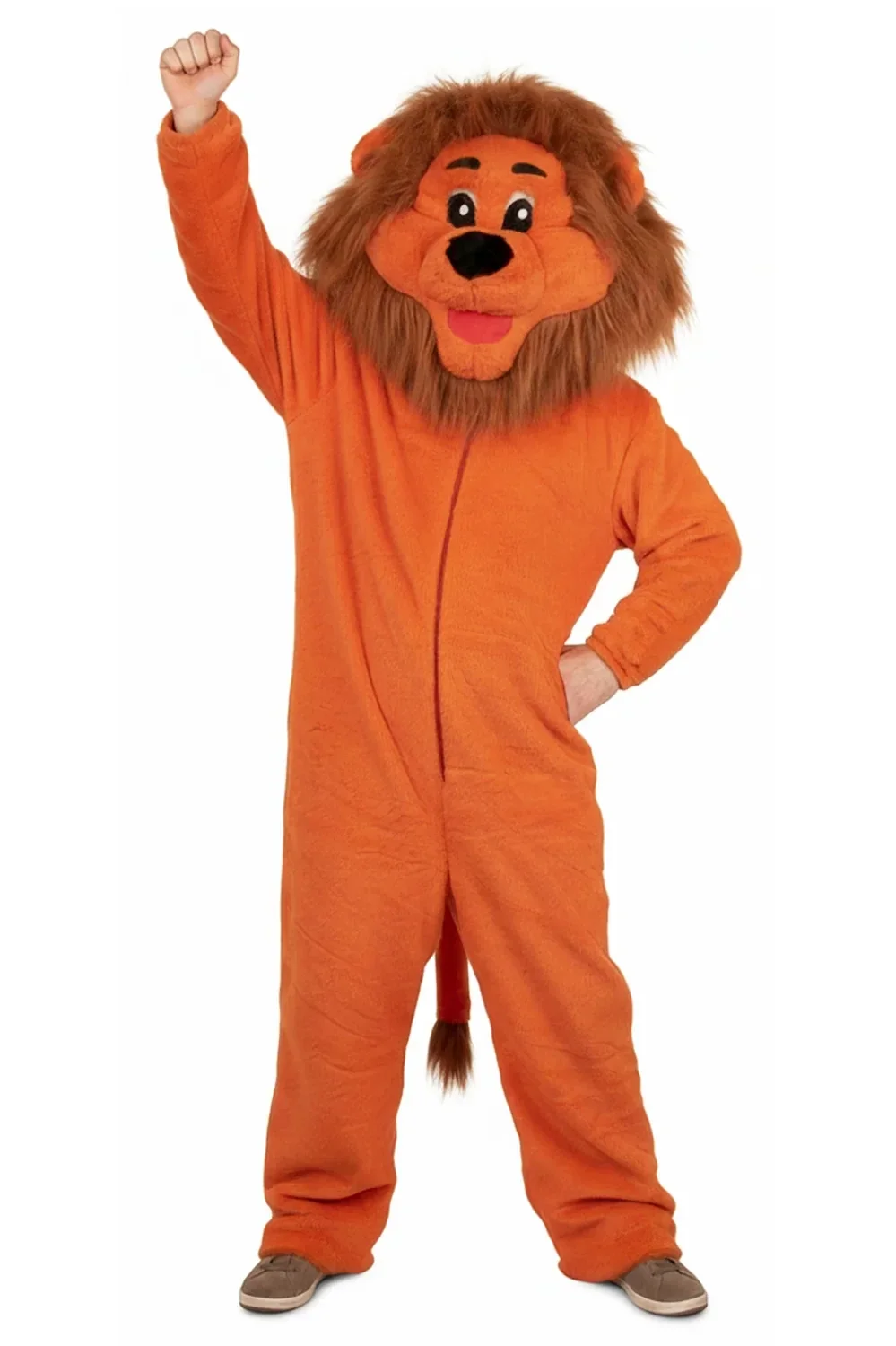 Pluche leeuw oranje een maat
