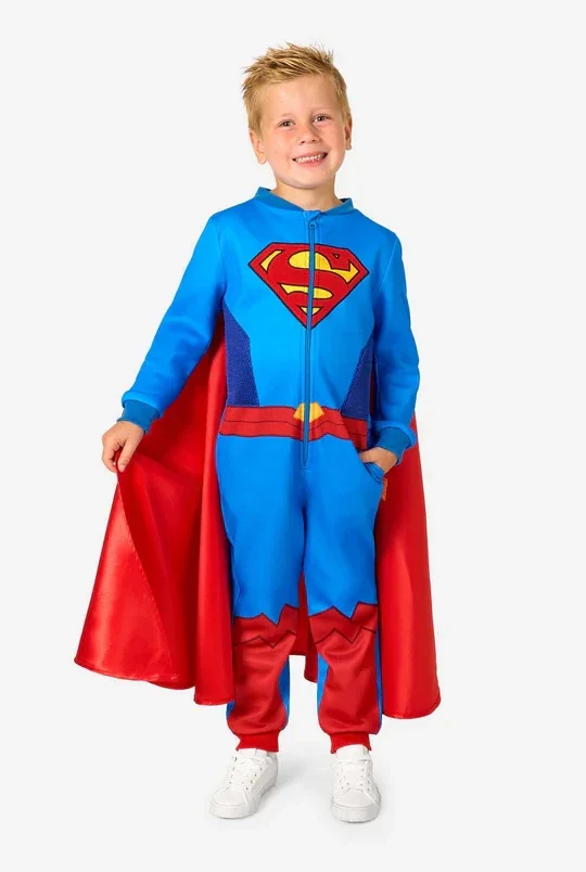 Opposuits: Superman Onesie,Capuchon, 2 Zakken, Kangoeroe zak, Geborstelde binnenkant