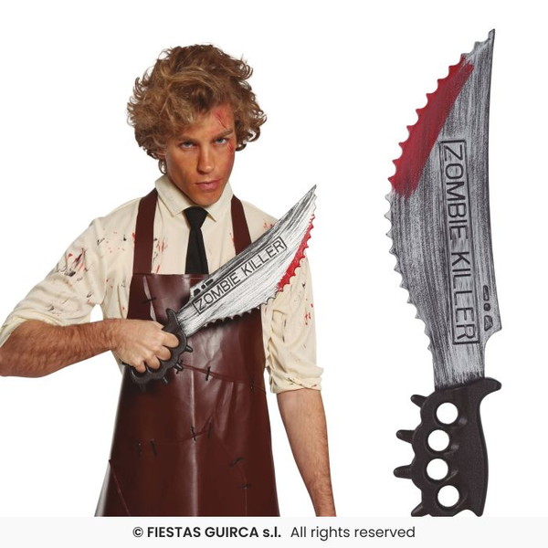 Halloween: Zombie-killer mes of zaag, 50 cm