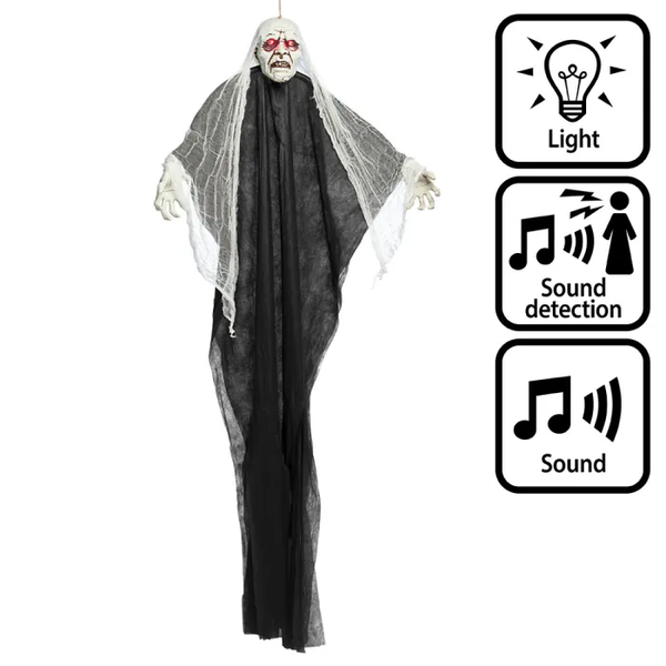 Halloween: Hangdecoratie Lichtspook (170 cm)