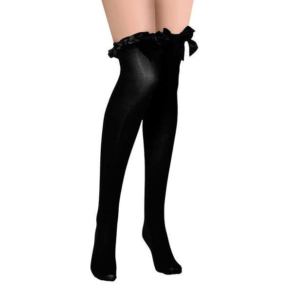 Beenmode: Stay-up kousen met strikje