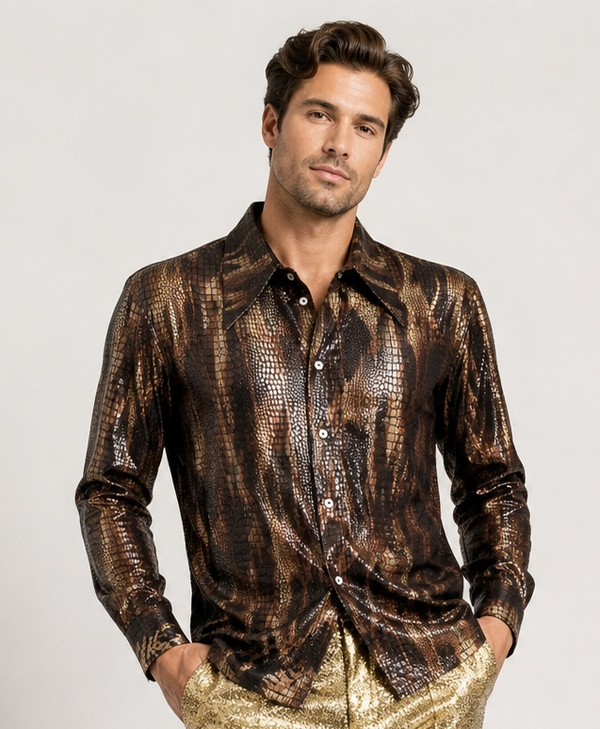 Heren Disco, Glitter & Fout: Croco blouse
