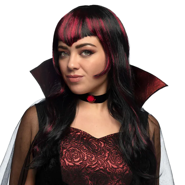 Dames Pruik: Vampire Streaks