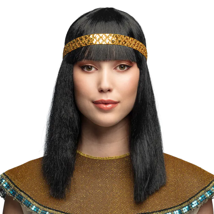 Dames Pruik: Cleopatra met Hoofdband