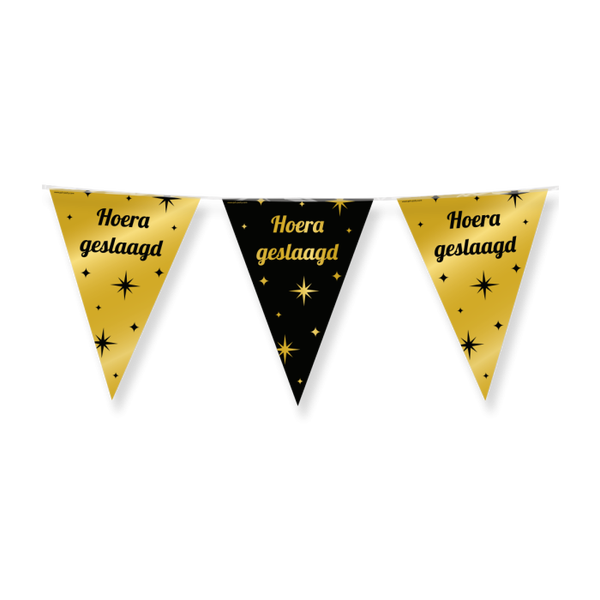 Geslaagd: Classy Party flags foil - Geslaagd 10 mtr.
