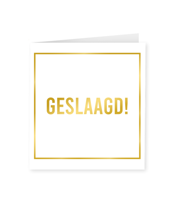 Geslaagd: Gold white kaart - Geslaagd