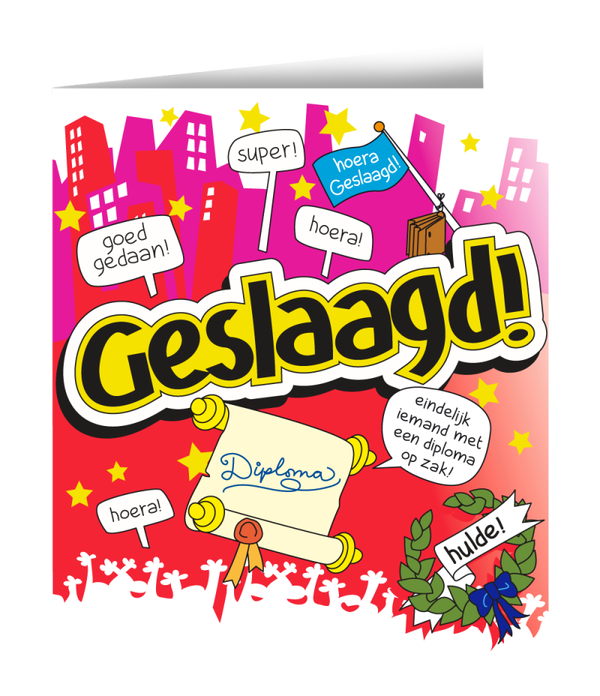 Geslaagd: Kaart - Geslaagd cartoon