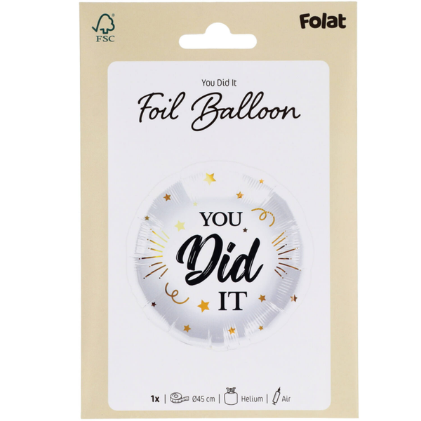 Geslaagd: Folieballon You Did It - 45 cm gevuld met helium