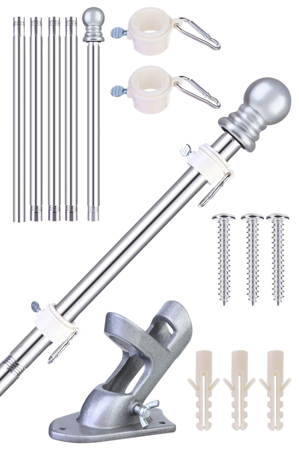 Vlaggenstok demontabel aluminium incl. muurhouder