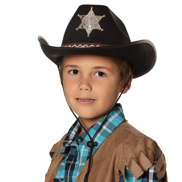 Kinderen Western: Cowboyhoed kind Sheriff zwart