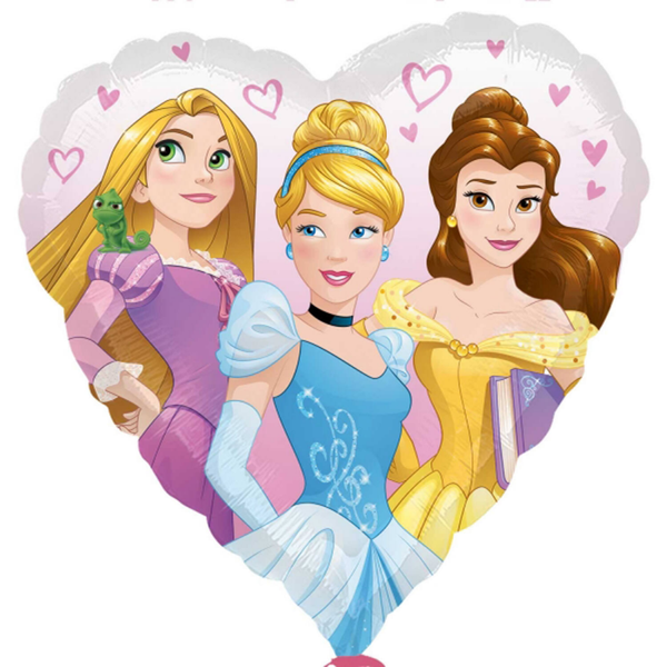 Helium Folieballon - Vorm - Multi-Princes - Hart - 45 cm