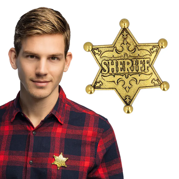 Western: Badge 'Sheriff' metaal goud