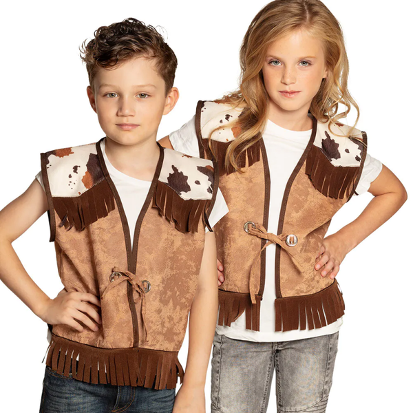 Kinderen Western: Vest Western camel