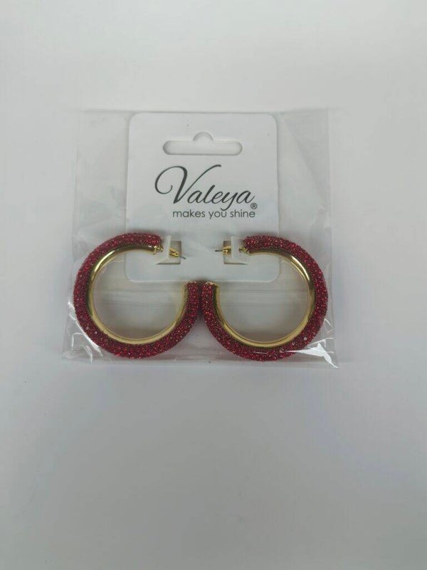 Oorbellen strass Rood