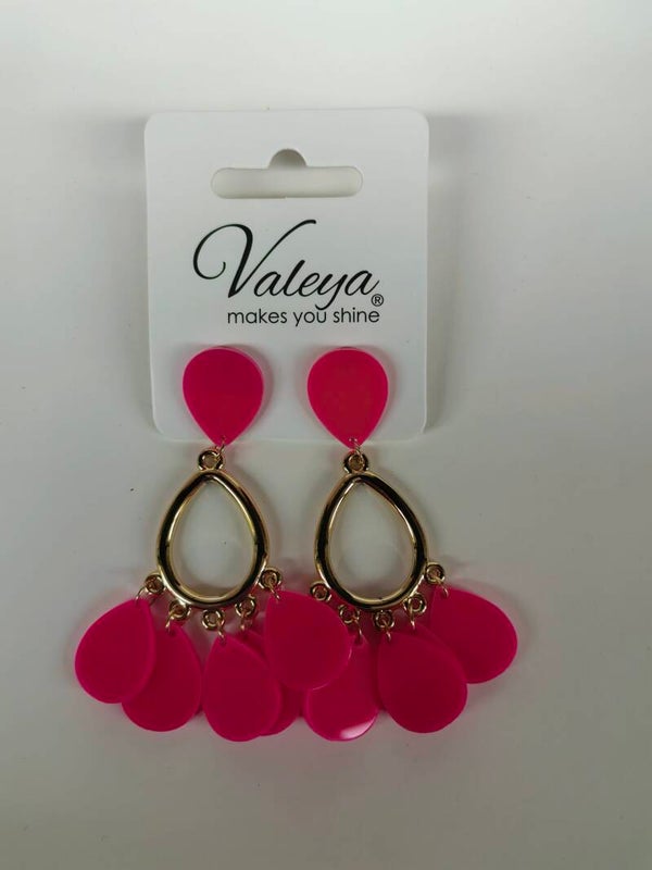 Oorbellen Raindrop pink