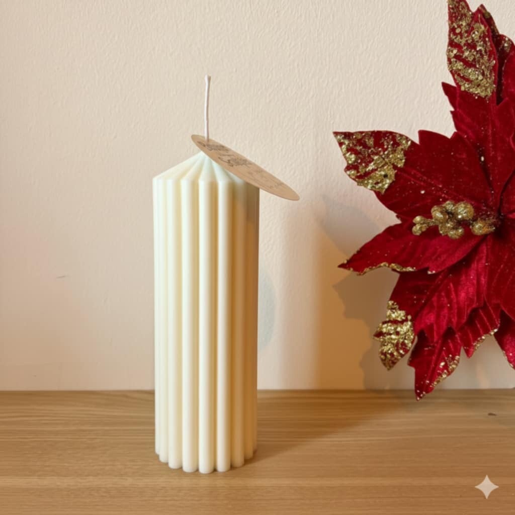 🤍 Bougie Pilier Blanche