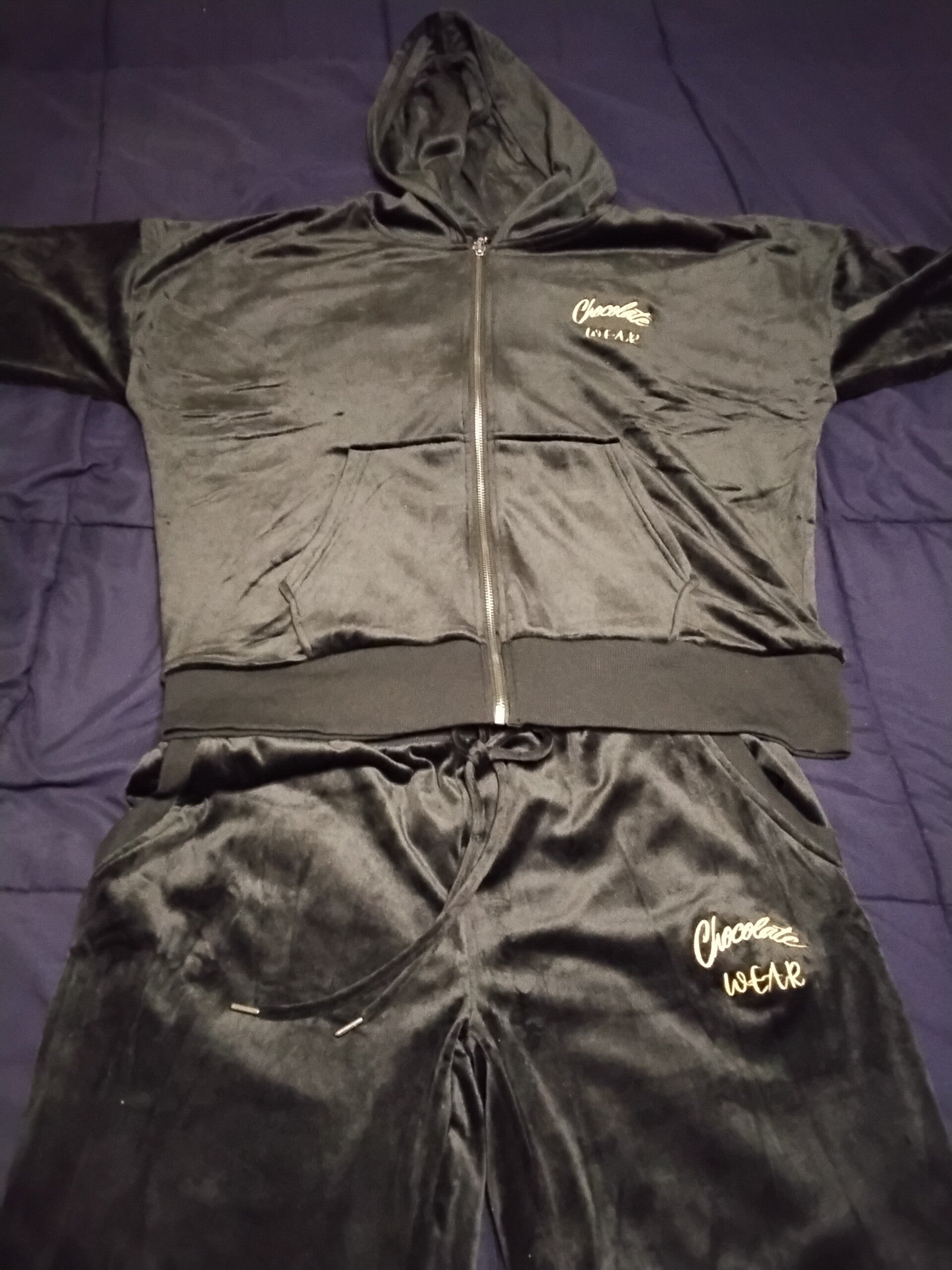 Black Velour 2-Piece Set