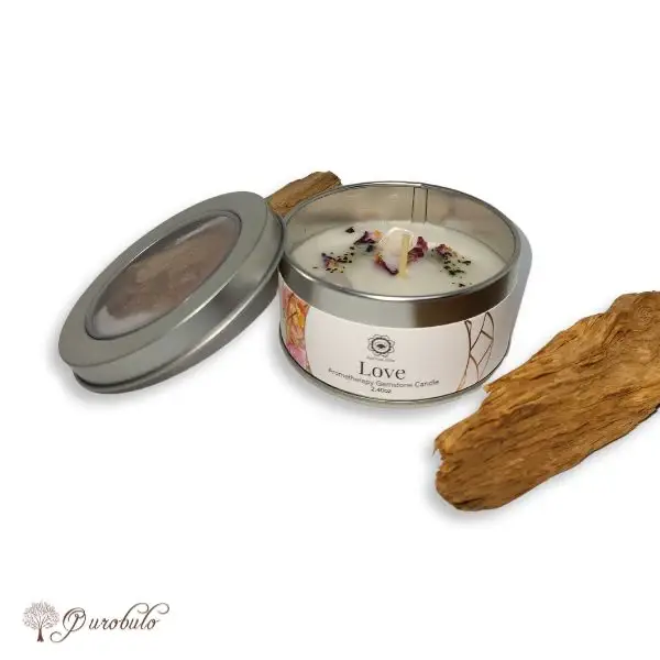 Green Tree Edelsteenkaars Liefde Roos 70g