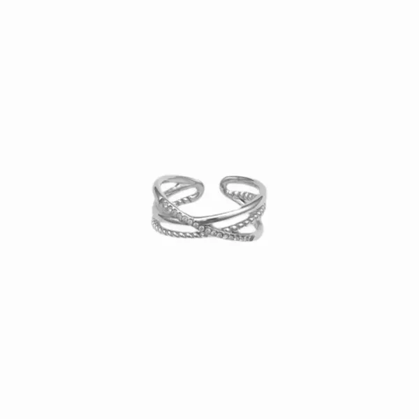 Twisted ring met stras R23 Goud