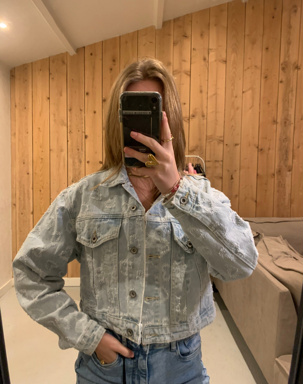 Denim hartjes jas